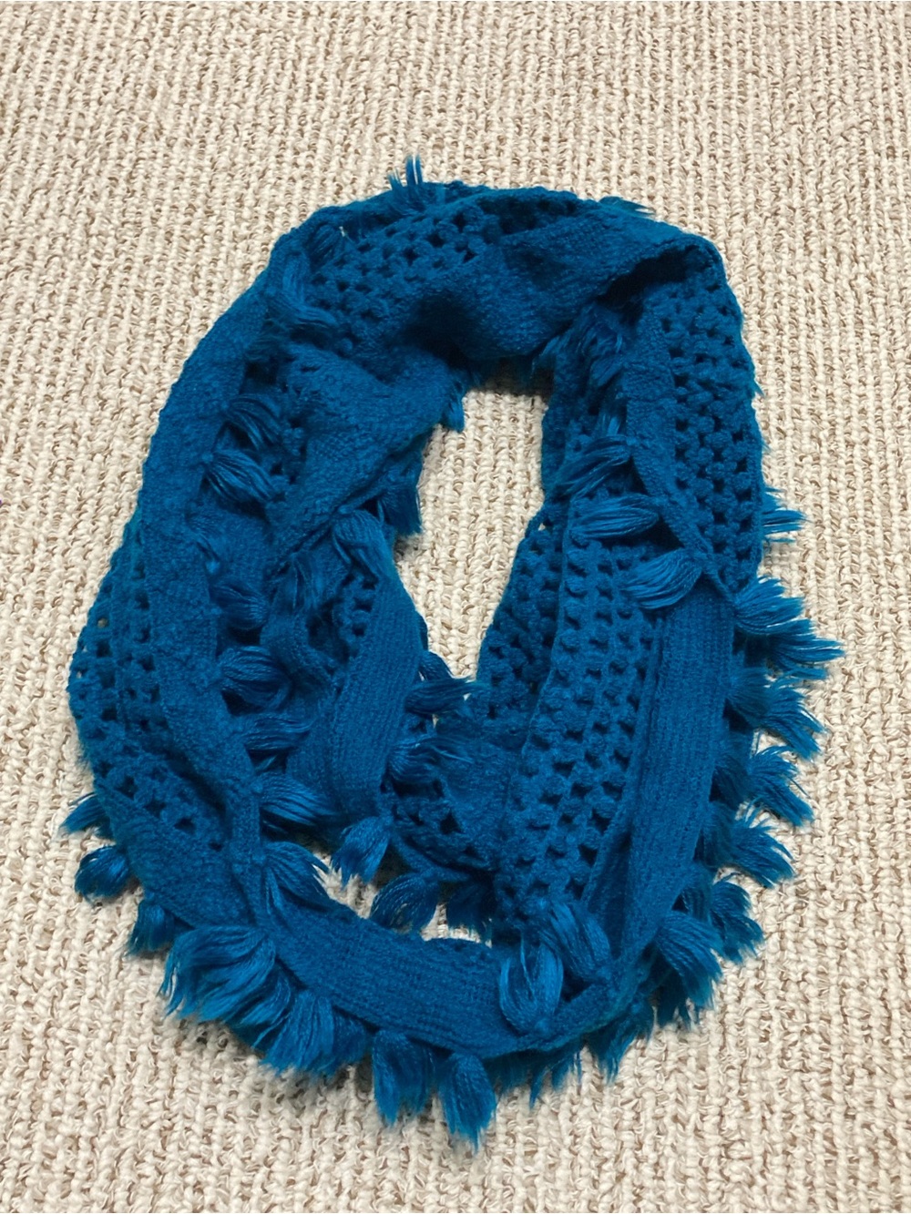 Cozy Teal Knit Infinity Scarf - Women Accessories